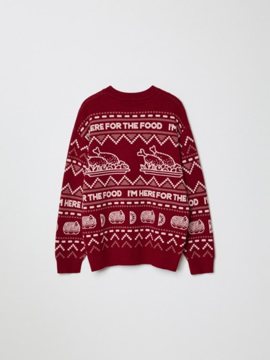 новогодний вязаный джемпер для девочек из россии вид сбоку