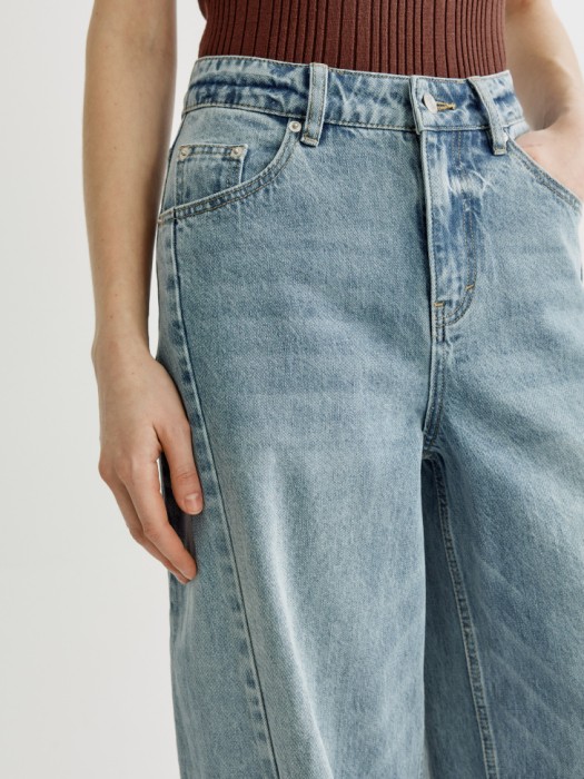объемные джинсы с высокой посадкой из россии вид сбоку