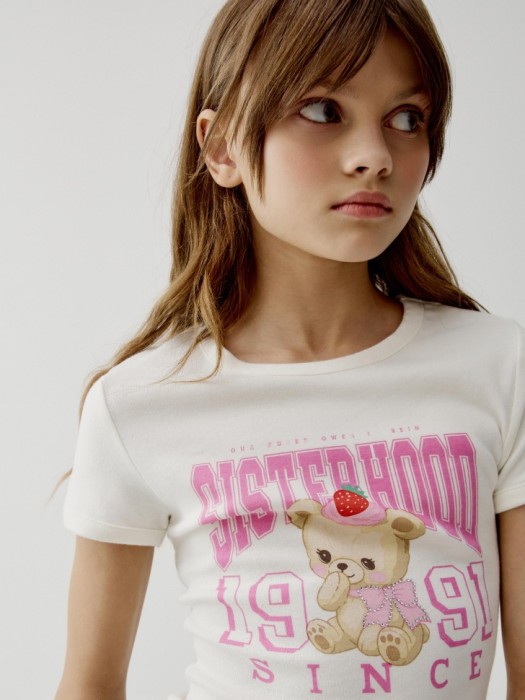 облегающая футболка с принтом для девочек по цене 999 руб вид справа