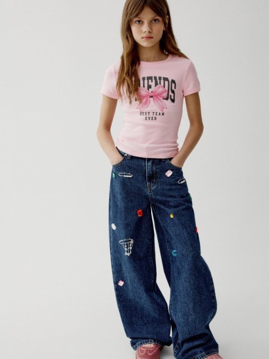 облегающая футболка с принтом для девочек от бренда sela вид слева