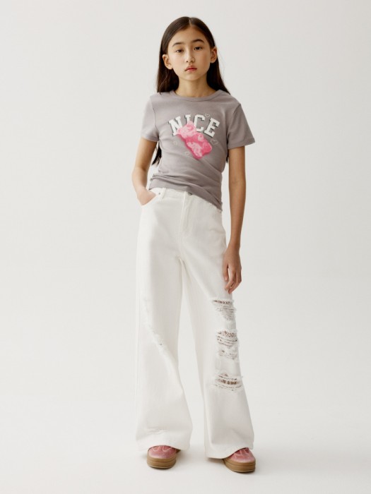 облегающая футболка с принтом для девочек от бренда sela вид слева