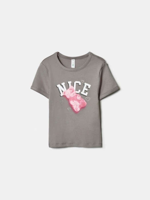 облегающая футболка с принтом для девочек по цене 999 руб вид справа