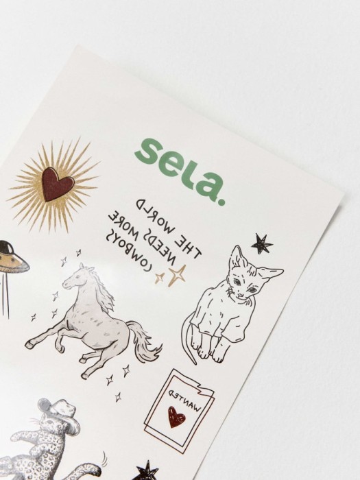 переводные картинки для тела детские от бренда sela вид слева