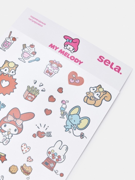 переводные татуировки hello kitty детские от бренда sela вид слева