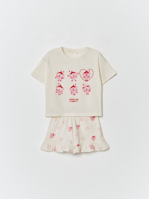 пижама для девочек с принтом  x смешарики по цене 1499 руб вид справа