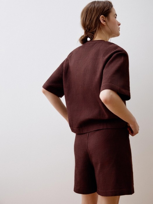 пижама из хлопковой вафельной ткани из россии вид сбоку