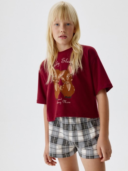 пижама с принтом для девочек от бренда sela вид слева