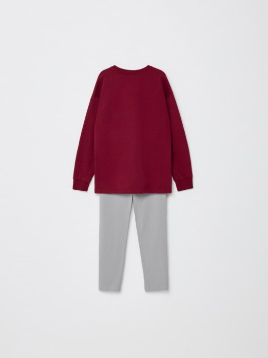 пижама с принтом для девочек из хлопка спереди