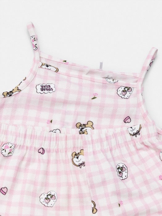 пижама с принтом для девочек из хлопка спереди