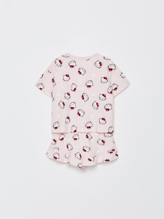 пижама с принтом hello kitty для девочек из хлопка спереди