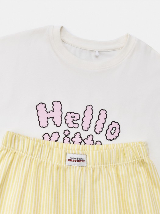 пижама с принтом hello kitty для девочек из россии вид сбоку