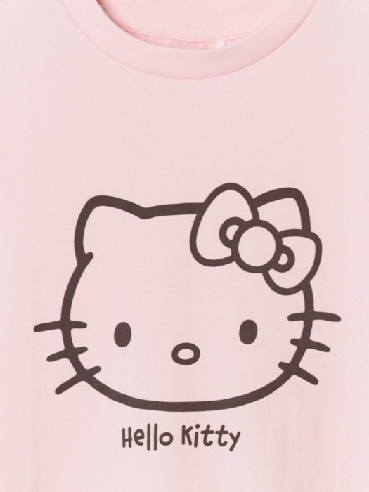 пижама с принтом hello kitty для девочек из хлопка спереди