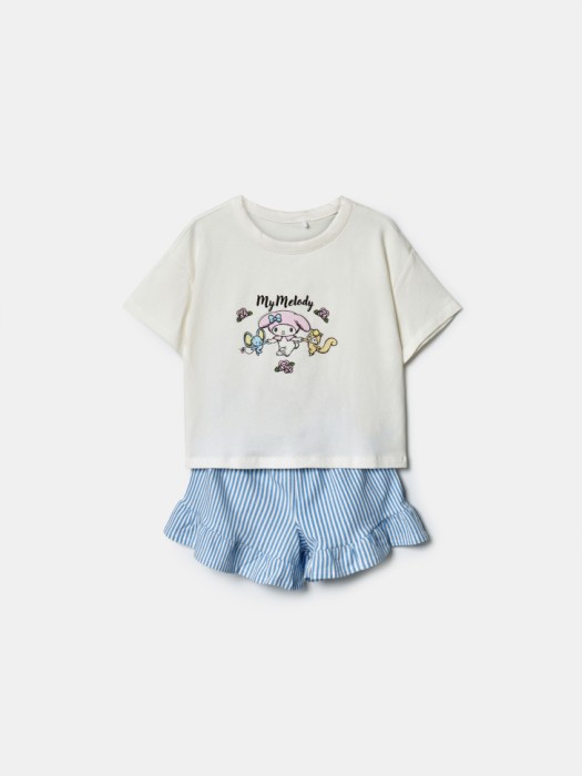 пижама с принтом hello kitty my melody для девочек от бренда sela вид слева