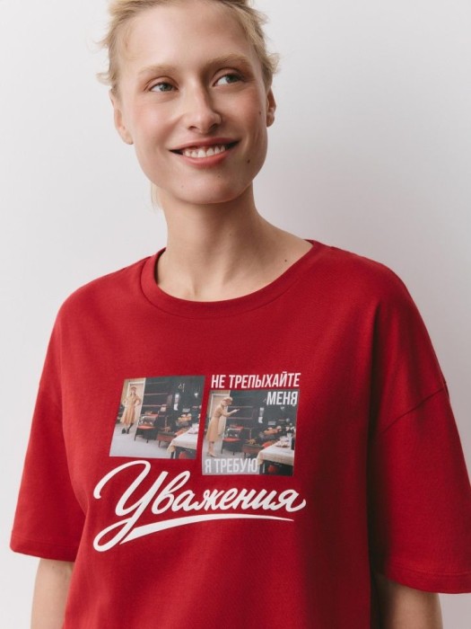 пижама с принтом  × мосфильм от бренда sela вид слева
