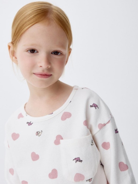 пижама с шортами для девочек из хлопка спереди