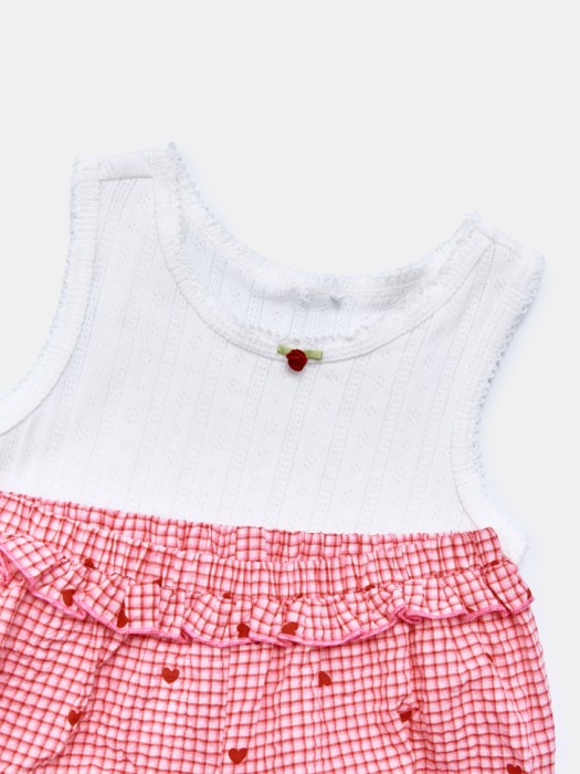 пижама с шортами для девочек из хлопка спереди