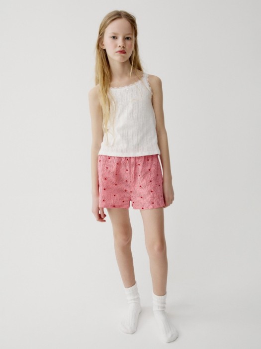 пижама с топом и шортами для девочек от бренда sela вид слева