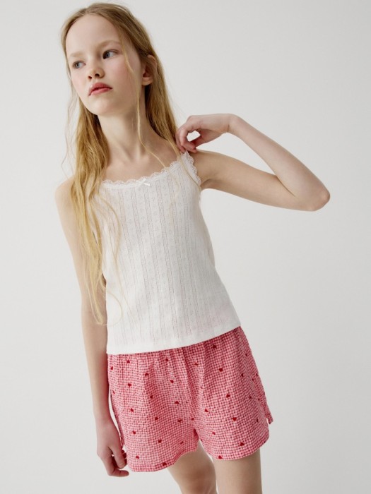 пижама с топом и шортами для девочек из россии вид сбоку