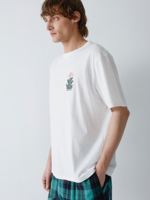 пижамная футболка с новогодним принтом по цене 799 руб вид справа