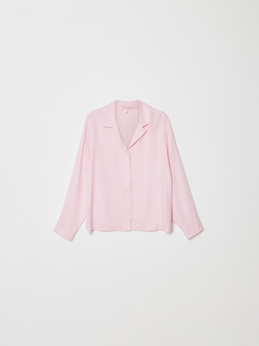 пижамная рубашка из струящейся вискозы универсального стиля с лицевой стороны