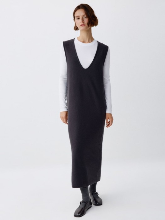 платье макси из шерсти от бренда sela вид слева