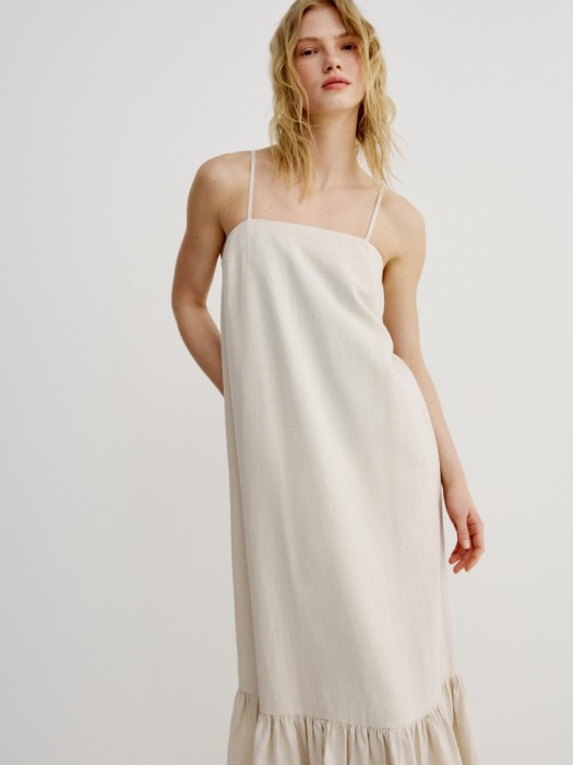 платье макси на бретелях из смесового льна 4610517428967 фотография