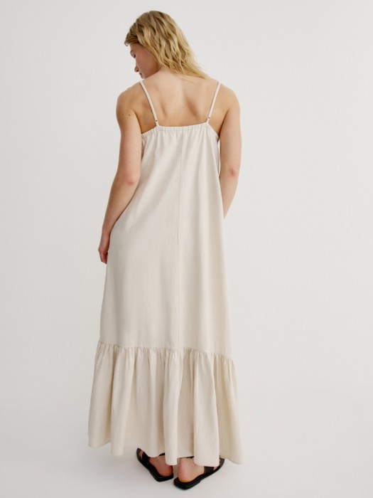 платье макси на бретелях из смесового льна по цене 4799 руб вид справа