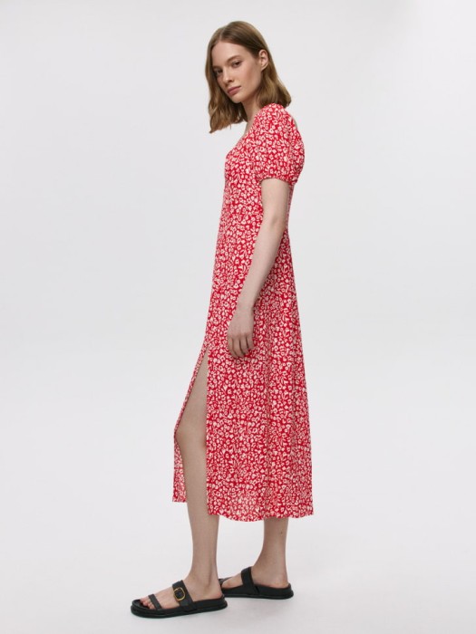 платье миди из вискозы от бренда sela вид слева