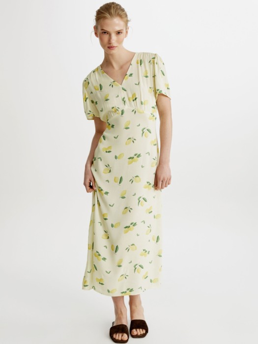 платье миди с принтом из вискозы из россии вид сбоку