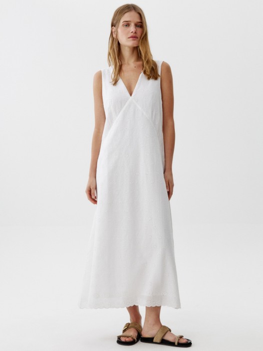 платье миди с вышивкой из хлопка 4640611065393 фотография