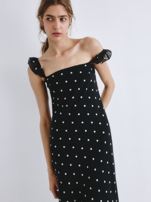платье миди в горох из линейки  young из проверенных материалов спереди