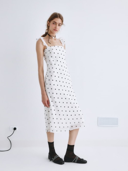 платье миди в горох из линейки  young из проверенных материалов спереди