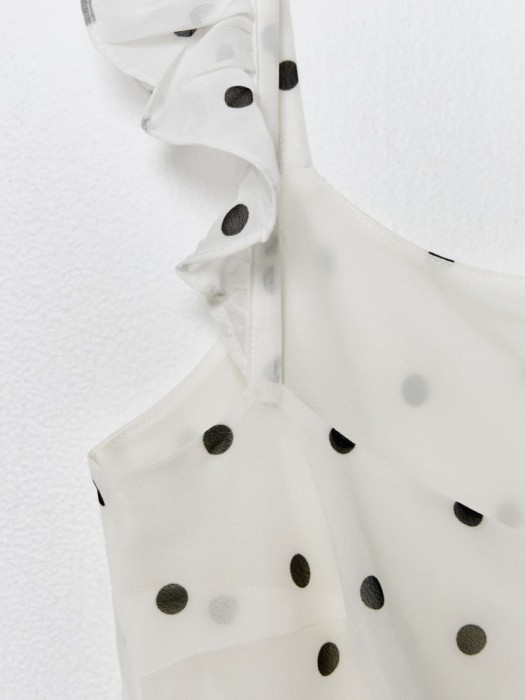 платье миди в горох из линейки  young универсального стиля с лицевой стороны