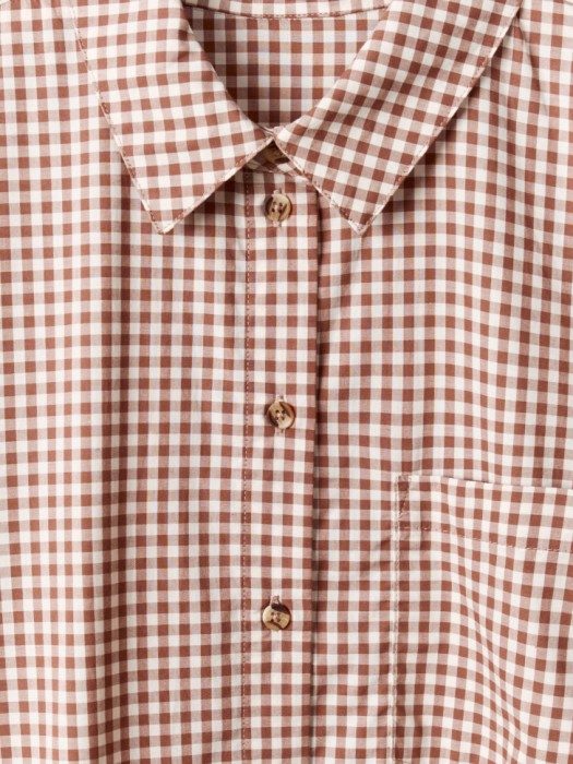 платье-рубашка миди в клетку от бренда sela вид слева