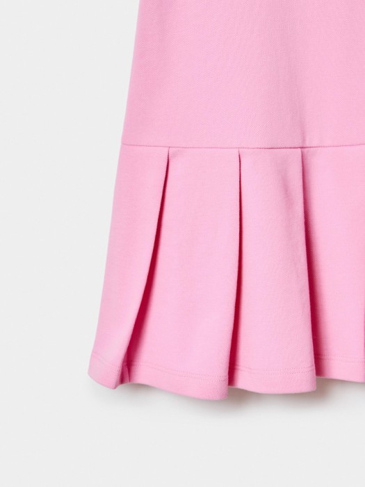 платье с воротником поло для девочек из хлопка спереди