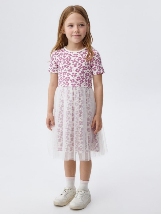 платье с юбкой из сетки для девочек от бренда sela вид слева