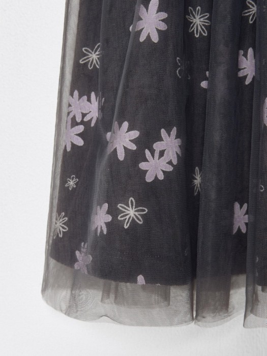 платье с юбкой из сетки для девочек из льна спереди