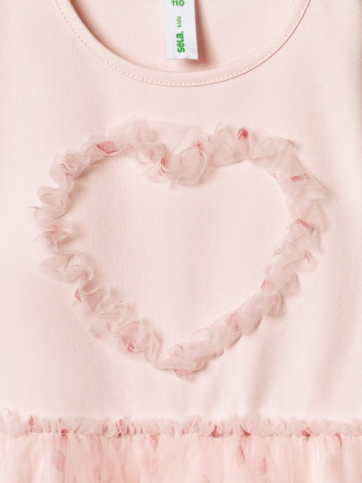 платье с юбкой из сетки для девочек от бренда sela вид слева