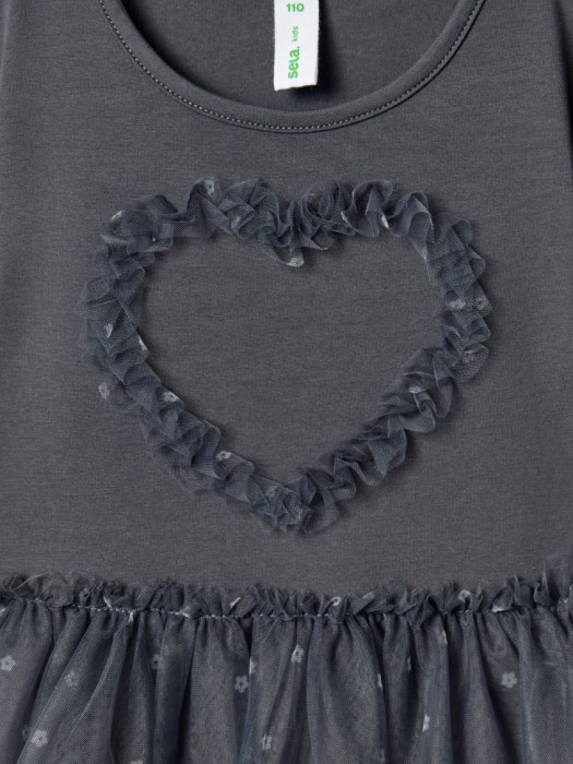 платье с юбкой из сетки для девочек от бренда sela вид слева