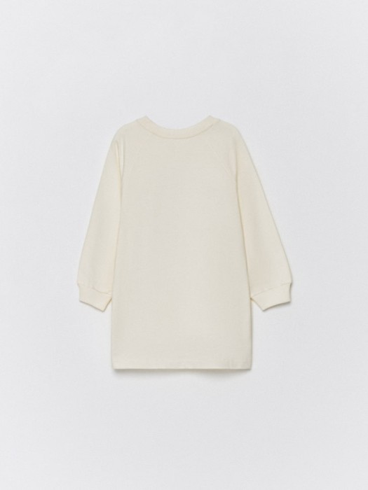 платье-толстовка с принтом и вышивкой для девочек из хлопка спереди