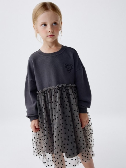 платье-толстовка с юбкой из сетки для девочек 4610517021724 фотография