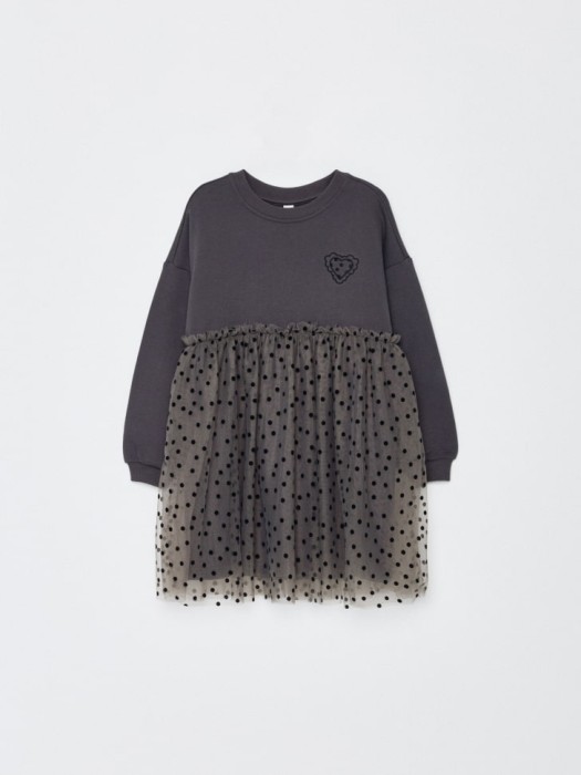 платье-толстовка с юбкой из сетки для девочек по цене 1299 руб вид справа