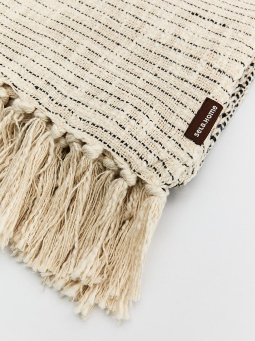 плед с бахромой от бренда sela вид слева