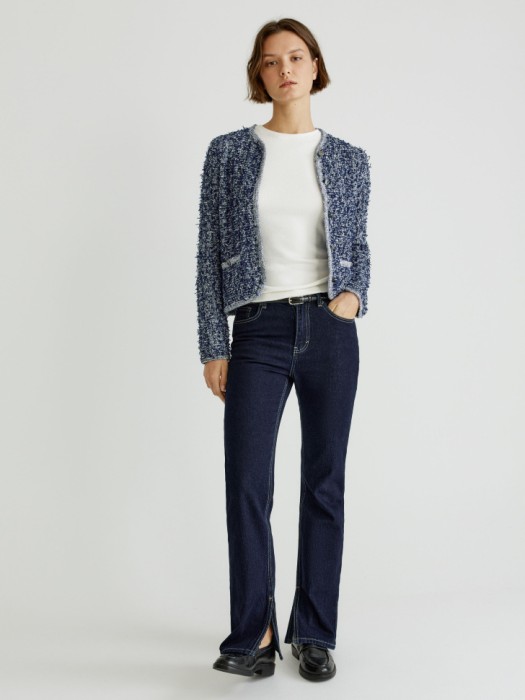 плотный топ с эффектом меланжа от бренда sela вид слева