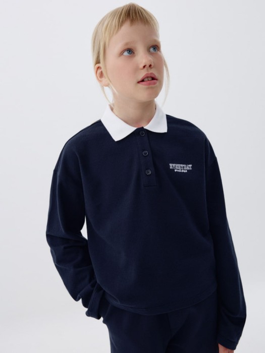 поло оверсайз с длинным рукавом для девочек 4680798268675 фотография