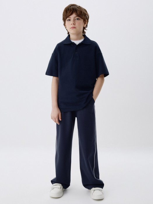 поло оверсайз с коротким рукавом детское от бренда sela вид слева