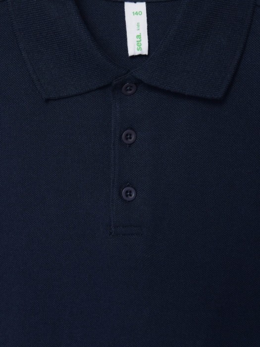 поло оверсайз с коротким рукавом детское из хлопка спереди