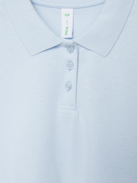 поло оверсайз с короткими рукавами для девочек из россии вид сбоку