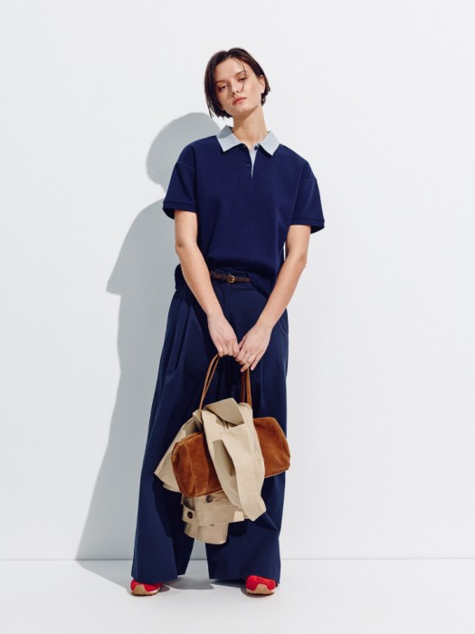 поло оверсайз с воротником в клетку из пике из россии вид сбоку