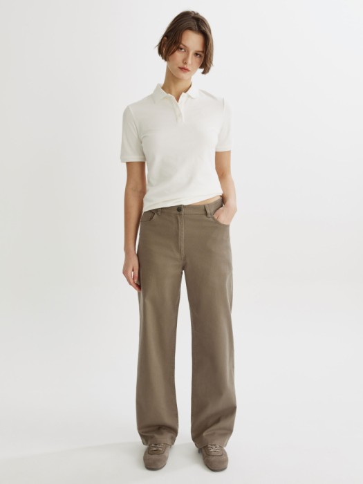 поло приталенное с вышивкой с коротким рукавом от бренда sela вид слева